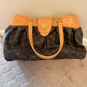 Louis Vuitton Monogram Canvas Handbag with Vachetta Trim